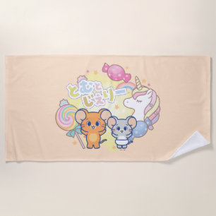 Toalha De Praia Anime Magical Candyland com Jerry e Tuffy