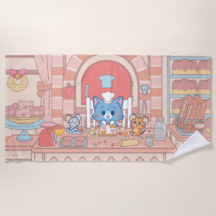 Toalha De Praia Anime Tom, Jerry e Tuffy Bakery