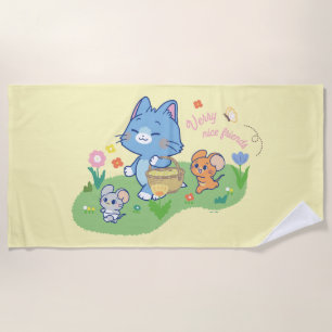 Toalha De Praia Anime Tom, Jerry e Tuffy Picnic