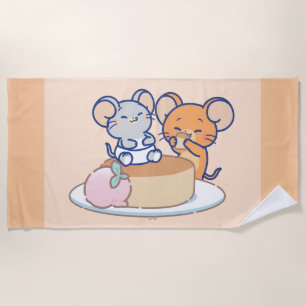 Toalha De Praia Anime Tuffy e Jerry Cheesecake
