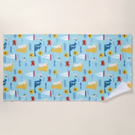 Toalha De Praia Annapolis (Nápoles) Pups Summertime Beach Towel