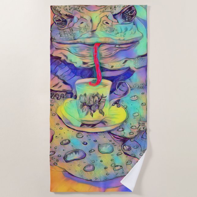 Toalha De Praia Anne Marie Toad 🐸 E Tea 🫖 (Frente)