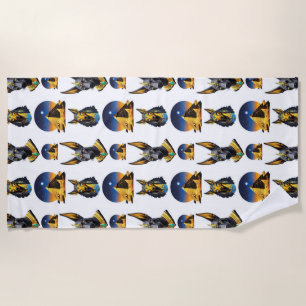 Toalha De Praia Antiga Pirâmide do Egito, Anubis - Design