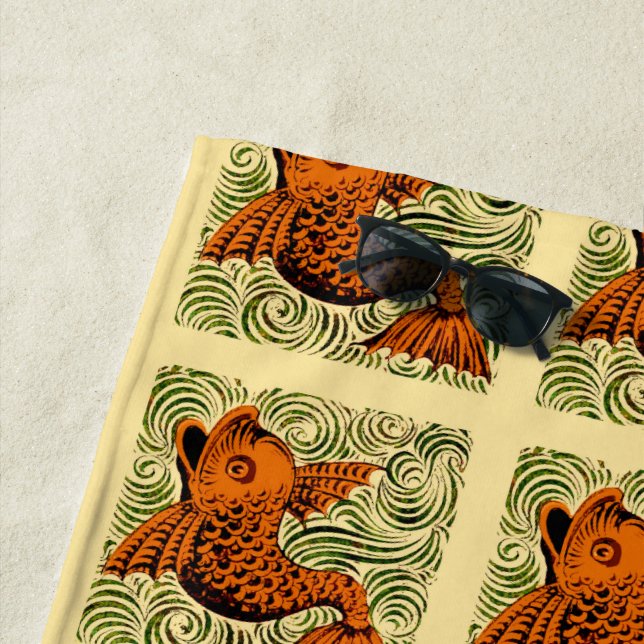 Toalha De Praia Antiguidade de Peixe Azulejo Antigo (In Situ)