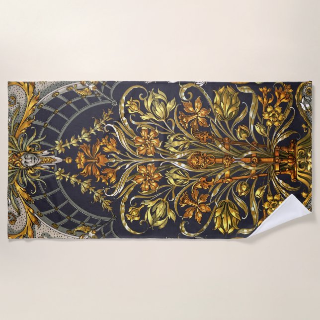 Toalha De Praia Antique Garden Entry Beach Towel (Frente)
