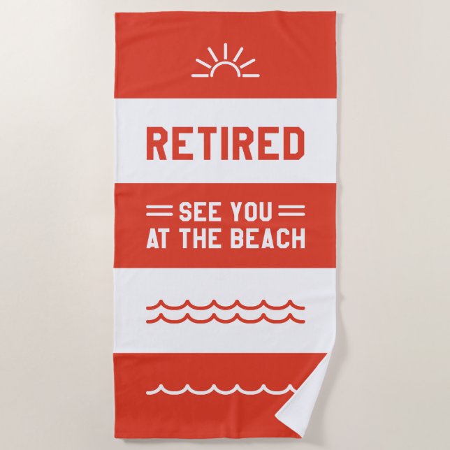 Toalha De Praia Aposentado Vejo Você Na Praia (Frente)