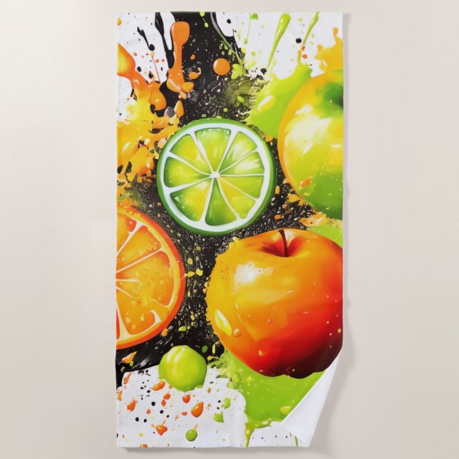 Toalha De Praia Apple e Citrus Burst (Frente)