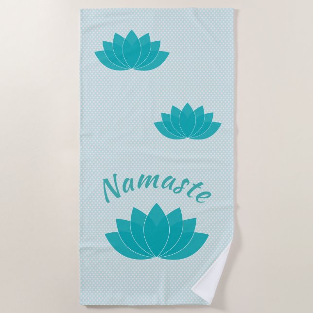 Toalha De Praia Aqua Lotus Yoga Towel (Frente)