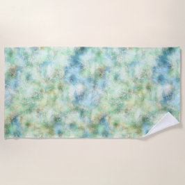 Toalha De Praia Aqua Mint Dourada Marble Abstrato