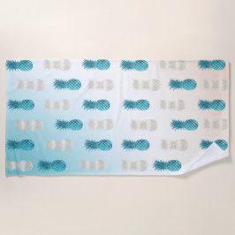 Toalha De Praia Aqua WhiteTropical Glam Ananás