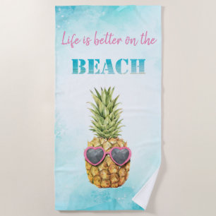 Toalha De Praia Aquarela Abacaxi Resfriado