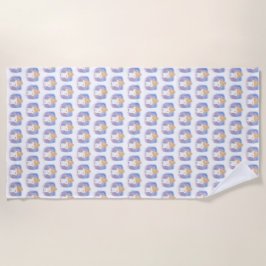 Toalha De Praia aquarela do gato sorvete