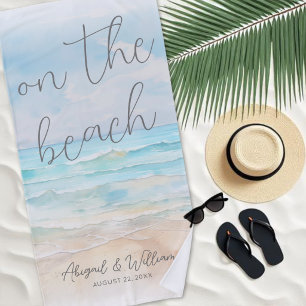 Toalha De Praia Aquarela no Casamento na Praia