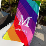Toalha De Praia Arco-Íris 8 Stripe Orgulho gay Monograma Personali<br><div class="desc">O amor não tem limites. Celebre o mês do Orgulho de Junho e mostre seu apoio à comunidade LGBTQ com esta toalha original da praia do orgulho gay do arco-íris de stripe Gilbert Baker 8 com um monograma personalizado inicial. As cores rosa-quente, vermelha, laranja, amarela, verde, turquesa, indigo e violeta-roxo...</div>
