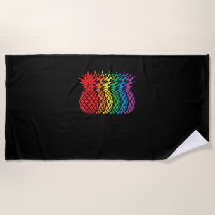 Toalha De Praia Arco-Íris Abacaxis Aloha Havaiano Orgulho gay Mês