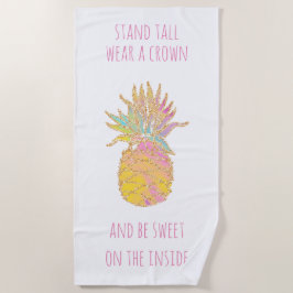 Toalha De Praia Arco-íris Dourado e abacaxi bonitinho Seja abacaxi