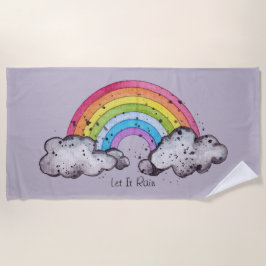 Toalha De Praia Arco-Íris E Nuvens Cáudias