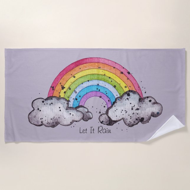 Toalha De Praia Arco-Íris E Nuvens Cáudias (Frente)