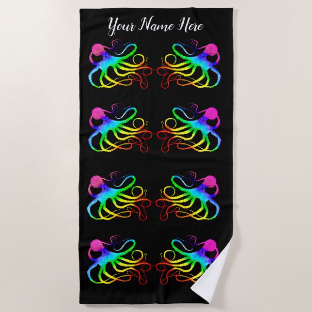 Toalha De Praia Arco-Íris Octopus - Praia Towel (Frente)