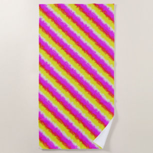 Toalha De Praia Ardeco-Arco-Íris, Cor-de-rosa Amarelo