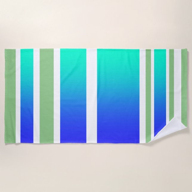 Toalha De Praia Areia Frontal Do Oceano Praia + Bandas Aquáticas D (Frente)