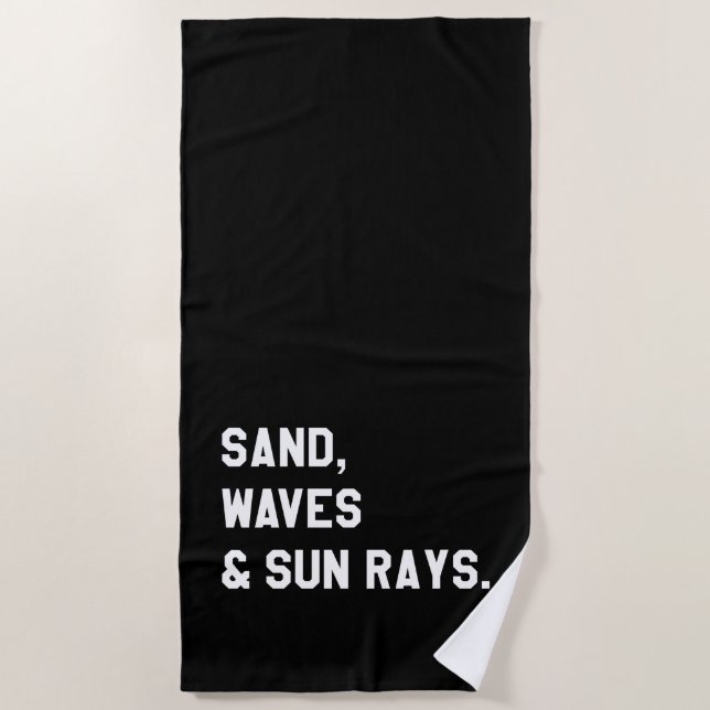 Toalha De Praia Areia, Ondas E Raios Solares (Frente)