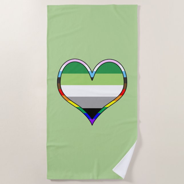 Toalha De Praia Aro Pride Heart Beach Towel (Frente)