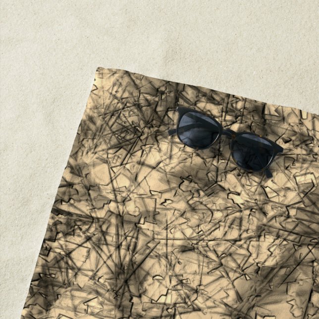 Toalha De Praia Arranhões em arranhões em um khaki ligeiramente vi (In Situ)