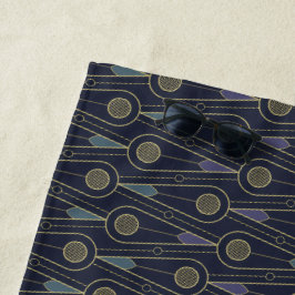Toalha De Praia Art Deco pattern with geometric shapes in gold
