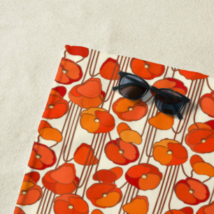 Toalha De Praia Art Nouveau Poppies Beach Towel