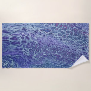 Toalha De Praia Arte Abstrato de Azul e Violeta