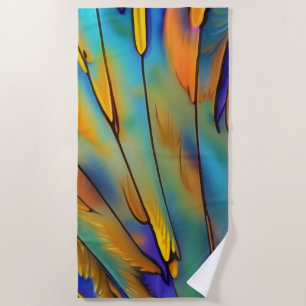 Toalha De Praia Arte de Abstrato IA com pena de vidro contida