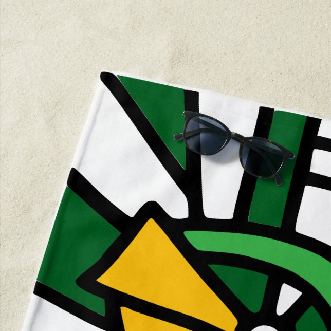 Toalha De Praia Arte de Arroz das Flores Amarelas (In Situ)