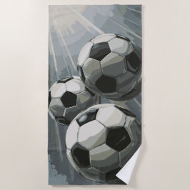 Toalha De Praia Arte de Bola de Futebol – Design Dinâmico de Futeb