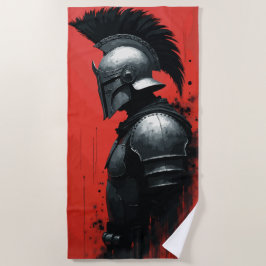 Toalha De Praia Arte de Capacete de Guerreiro Espartano
