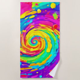 Toalha De Praia Arte de Coloração Espiral Vibrante