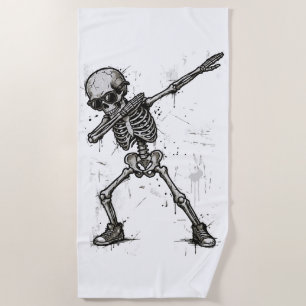 Toalha De Praia Arte de Esqueleto Dabbing – Estilo de Rua Divertid