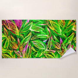 Toalha De Praia Arte de Folha Texturizada