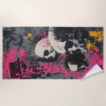 Arte de Grafite de Caveira Punk – Design Rebelde U