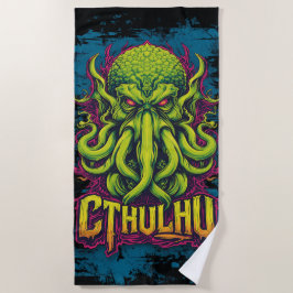 Toalha De Praia Arte de Horror Cthulhu Neon – Inspirado em Lovecra
