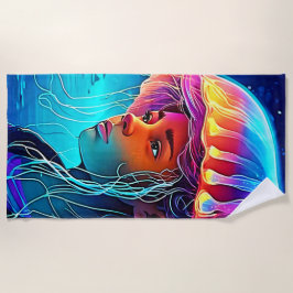 Toalha De Praia Arte de Miúdas de Água-Viva