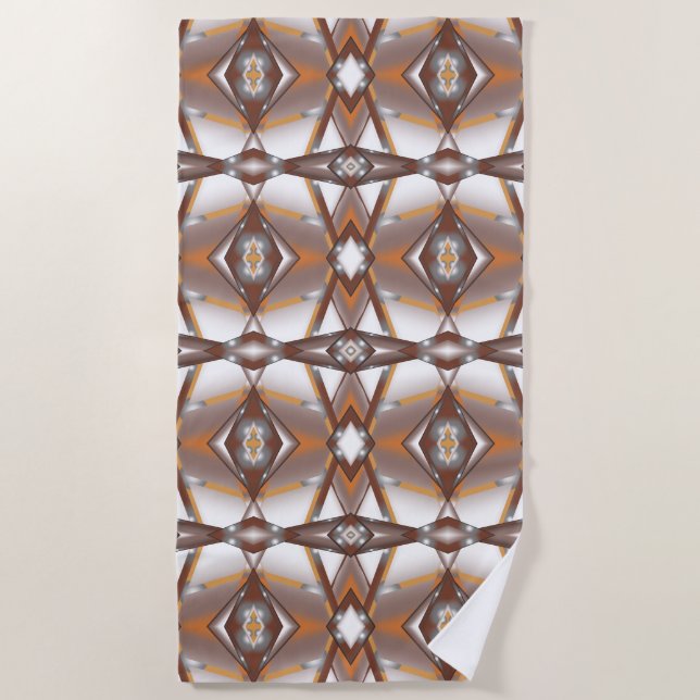 Toalha De Praia Arte de Ombre de Tonalidade Concentrada de Borda E (Frente)