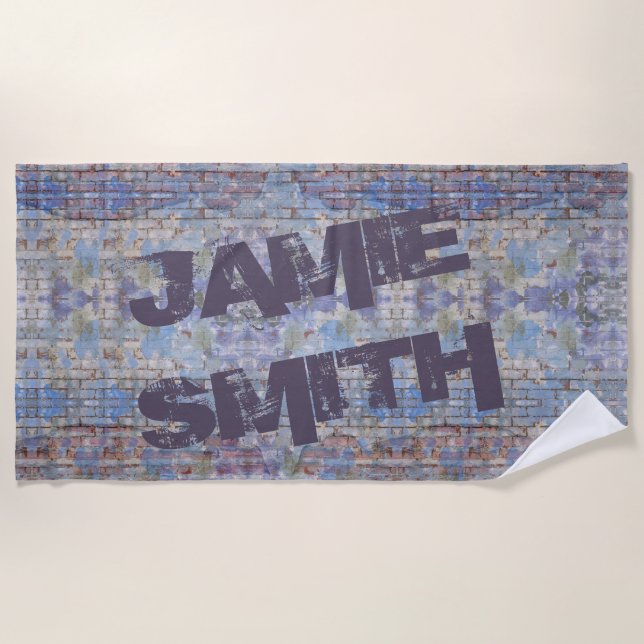 Toalha De Praia Arte de Wall Street, Grafite Colorida (Frente)