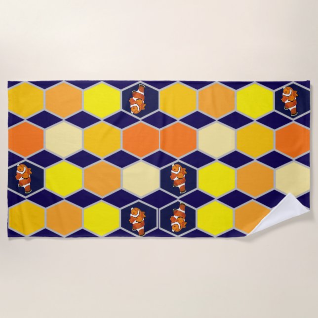 Toalha De Praia Arte Desenhada À Mão (Frente)