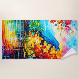 Toalha De Praia Arte do Lago Rainbow Autumn