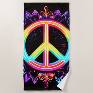 Toalha De Praia Arte do Símbolo de Paz Arco-Íris