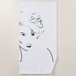 Toalha De Praia Arte em Linha Negra Evoluída Toco Feminino