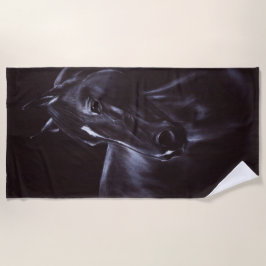 Toalha De Praia Arte equina pintada à mão