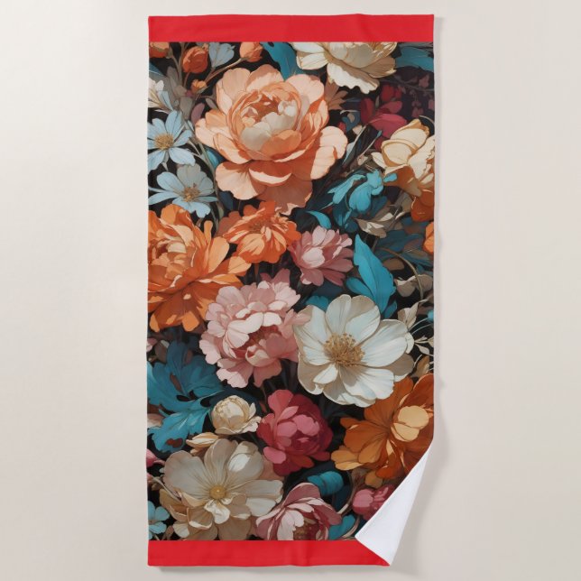 Toalha De Praia Arte Floral (Frente)