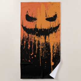 Toalha De Praia Arte Gráfica de Smiley de Halloween – Estilo de Te